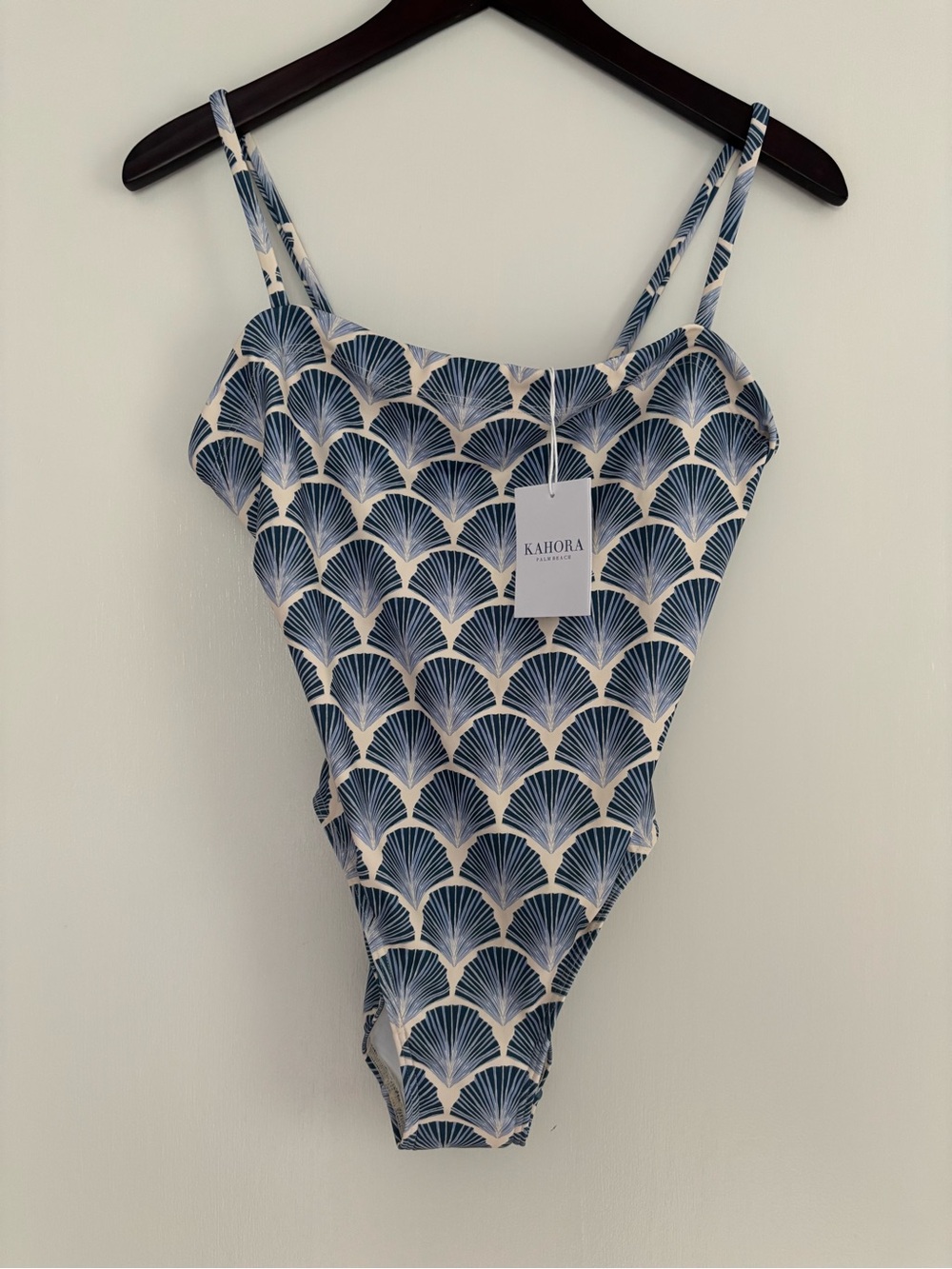 NWT KAHORA Palm Beach Leah one-piece Blue BATHING SUIT - L fits most 10-12